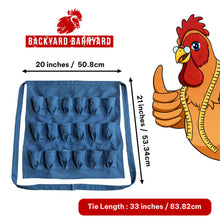 Load image into Gallery viewer, Egg Apron Light Blue Denim - Backyard Barnyard (18 Pocket) FREE Rustic Gift Bag Included
