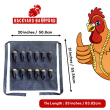 Load image into Gallery viewer, Egg Apron Dark Blue Denim - Backyard Barnyard (12 Pocket) FREE Rustic Gift Bag Included