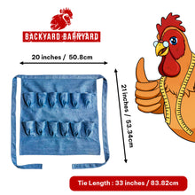 Load image into Gallery viewer, Egg Apron Light Blue Denim - Backyard Barnyard (12 Pocket) FREE Rustic Gift Bag Included