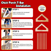 Load image into Gallery viewer, Wooden 7 Bar Chick Perch Installation Photo