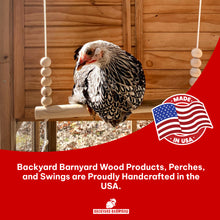 Load image into Gallery viewer, Round bar wooden chicken swing made in USA.