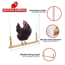 Load image into Gallery viewer, Round bar chicken swing measurement photo.