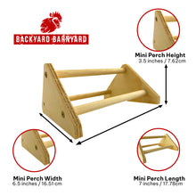 Load image into Gallery viewer, Wooden mini chick perch made in USA measurement photo