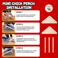 Load image into Gallery viewer, Wooden mini chick perch made in USA installation photo