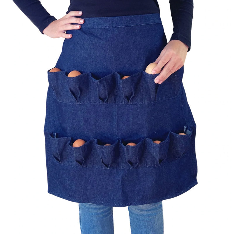 Hulogen Eggs Collection Apron 12 Pockets, Gathering Eggs Chicken