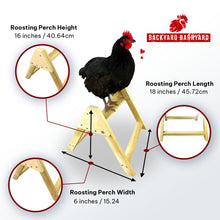 Load image into Gallery viewer, Wooden chicken roosting perch bird stand made in USA measurement photo