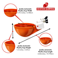 Load image into Gallery viewer, Poultry Jumbo Automatic Poultry Cup Waterer Drinker | 2 Pack
