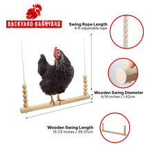Load image into Gallery viewer, Round bar chicken swing measurement photo.

