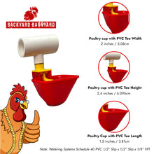 Load image into Gallery viewer, Poultry Cup with 1/2&quot; PVC Tee | No Peck Auto-Fill | 4 Pack
