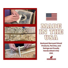 Load image into Gallery viewer, A graphic shows a man assembling an American made wooden chick perch
