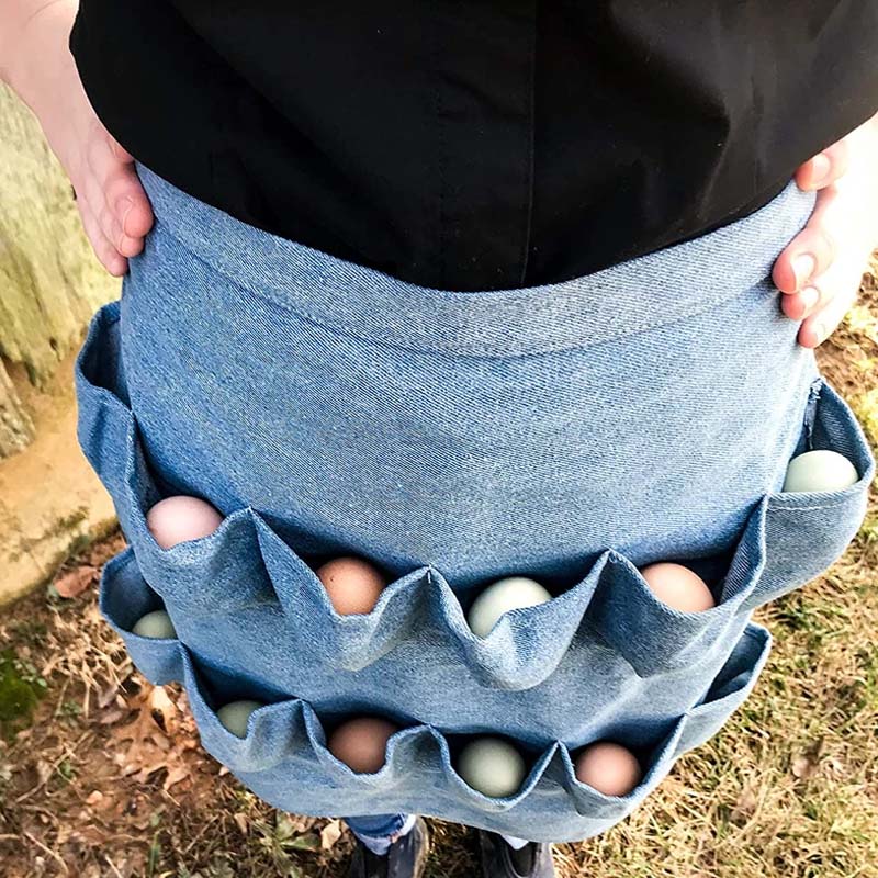 SHOWERORO Egg Picking Skirt Bib for Adults Childrens Apron Womens Bibs  Chicken Eggs Apron Duck Egg Apron Egg
